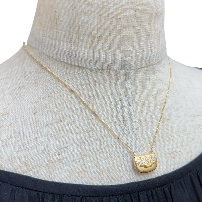 【UNOAERRE/ウノアエレ】 バッグデザイン ダイヤモンド 計0.24ct ネックレス K18ゴールド 18金 5.5g 41.0cm レディース 【中古】【真子質店】【GD】 【KST】