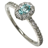 12号 パライバトルマリン 0.164ct ダイヤモンド 計0.25ct リング・指輪 Pt900プラチナ 2.8g レディース 【中古】【真子質店】【NN】 【KKx】