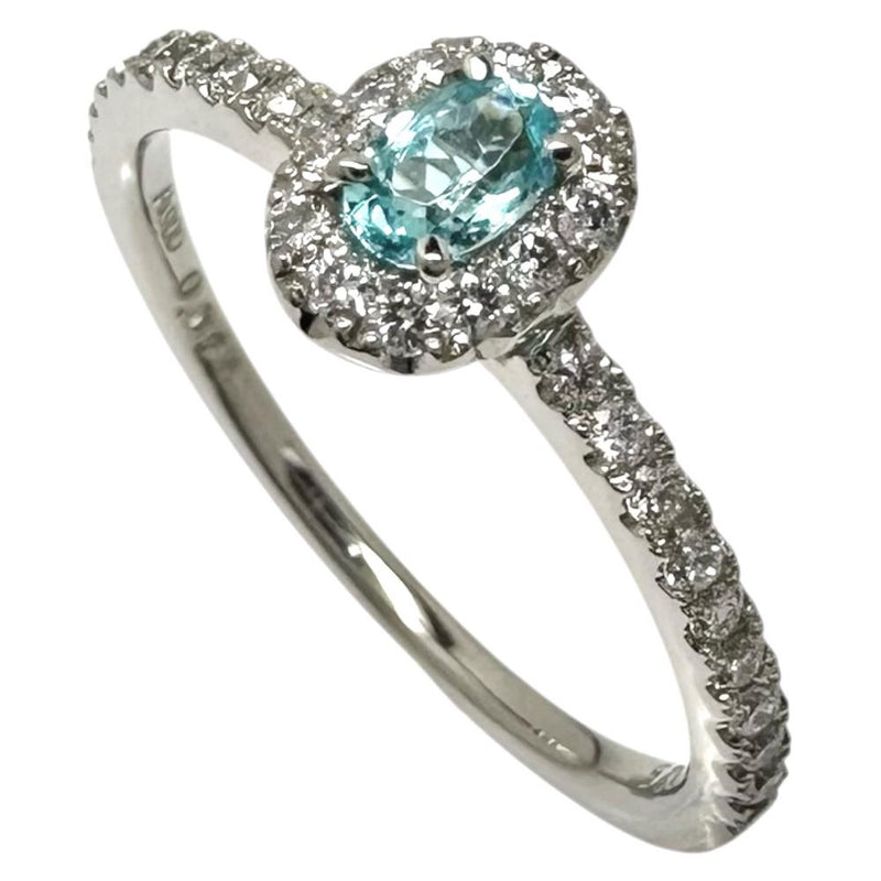 12号 パライバトルマリン 0.164ct ダイヤモンド 計0.25ct リング・指輪 Pt900プラチナ 2.8g レディース 【中古】【真子質店】【NN】 【KKx】