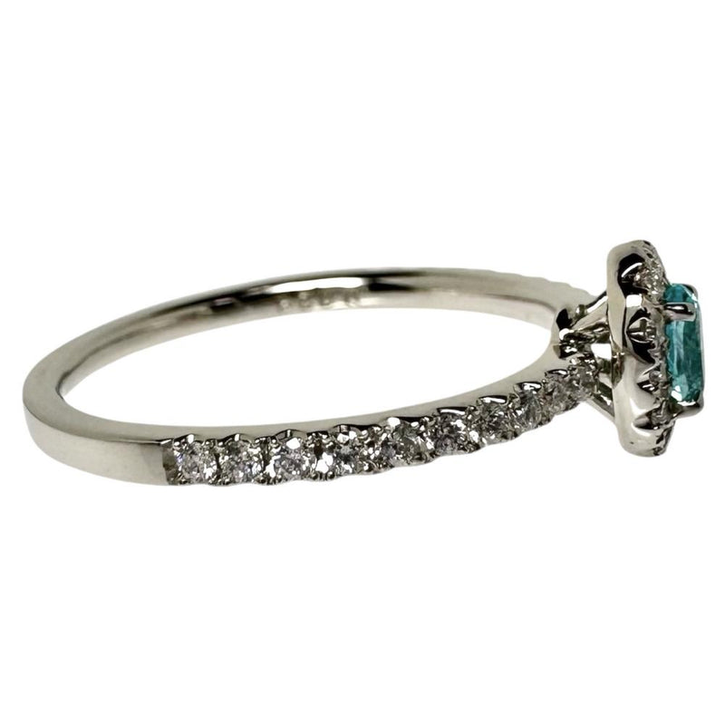 12号 パライバトルマリン 0.164ct ダイヤモンド 計0.25ct リング・指輪 Pt900プラチナ 2.8g レディース 【中古】【真子質店】【NN】 【KKx】