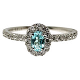 12号 パライバトルマリン 0.164ct ダイヤモンド 計0.25ct リング・指輪 Pt900プラチナ 2.8g レディース 【中古】【真子質店】【NN】 【KKx】