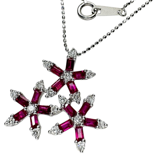 結晶デザイン ルビー 計1.00ct ダイヤモンド 計0.35ct ネックレス K18WGホワイトゴールド 18金/(トップ分析済み) 4.0g 45cm レディース
【中古】【真子質店】【NN】




【MixMa】