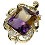アメトリン 24.50ct ダイヤモンド 1.45ct ペンダントトップ K18ゴールド 18金 13.3g レディース 【中古】【真子質店】【NN】 【IYMox】
