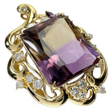 アメトリン 24.50ct ダイヤモンド 1.45ct ペンダントトップ K18ゴールド 18金 13.3g レディース 【中古】【真子質店】【NN】 【IYMox】