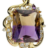 アメトリン 24.50ct ダイヤモンド 1.45ct ペンダントトップ K18ゴールド 18金 13.3g レディース 【中古】【真子質店】【NN】 【IYMox】
