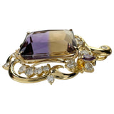 アメトリン 24.50ct ダイヤモンド 1.45ct ペンダントトップ K18ゴールド 18金 13.3g レディース 【中古】【真子質店】【NN】 【IYMox】