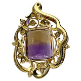 アメトリン 24.50ct ダイヤモンド 1.45ct ペンダントトップ K18ゴールド 18金 13.3g レディース 【中古】【真子質店】【NN】 【IYMox】