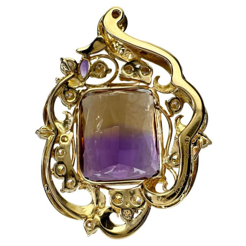 アメトリン 24.50ct ダイヤモンド 1.45ct ペンダントトップ K18ゴールド 18金 13.3g レディース 【中古】【真子質店】【NN】 【IYMox】
