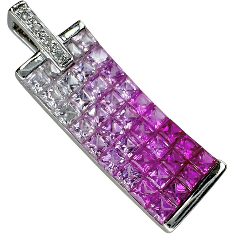 ピンクサファイア 2.64ct ダイヤモンド 0.02ct ペンダントトップ K18WGホワイトゴールド 18金 4.2g レディース 【中古】【真子質店】【NN】 【YYx】