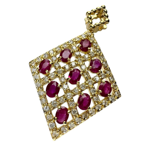 ルビー 1.61ct ダイヤモンド 0.80ct ペンダントトップ K18ゴールド 18金 8.3g レディース 【中古】【真子質店】【NN】 【ITMoD】
