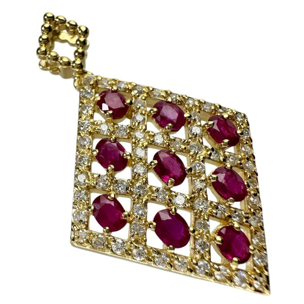 ルビー 1.61ct ダイヤモンド 0.80ct ペンダントトップ K18ゴールド 18金 8.3g レディース 【中古】【真子質店】【NN】 【ITMoD】
