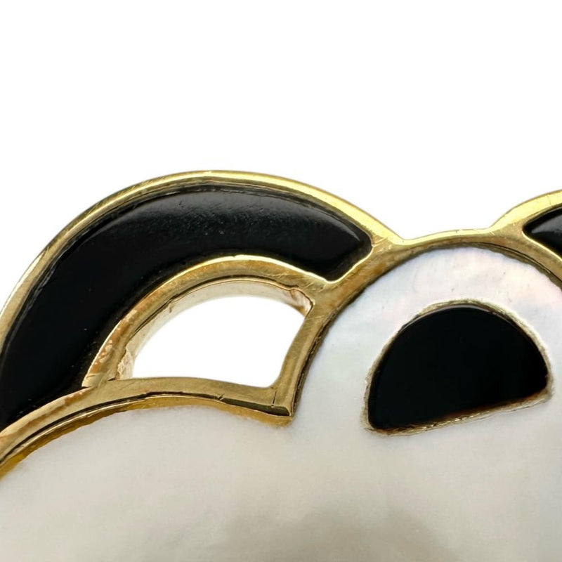 ネズミモチーフ ペンブローチ兼用 シェル オニキス ダイヤモンド 0.01ct ペンダントトップ K18ゴールド 18金 3.9g レディース 【中古】【真子質店】【NN】 【DMoI】