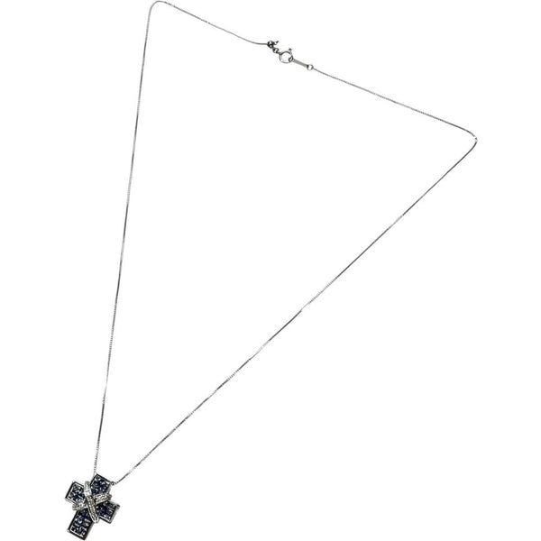 【Masumi Kasahara/笠原真寿美】 クロス/十字架 サファイア（ミステリーセッティング） 1.20ct ダイヤモンド 0.05ct ネックレス K18WGホワイトゴールド 18金/Pt850プラチナ 5.0g 45cm レディース
【中古】【真子質店】【NN】




【YTK】