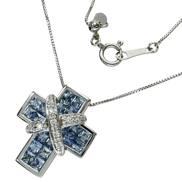 【Masumi Kasahara/笠原真寿美】 クロス/十字架 サファイア（ミステリーセッティング） 1.20ct ダイヤモンド 0.05ct ネックレス K18WGホワイトゴールド 18金/Pt850プラチナ 5.0g 45cm レディース
【中古】【真子質店】【NN】




【YTK】