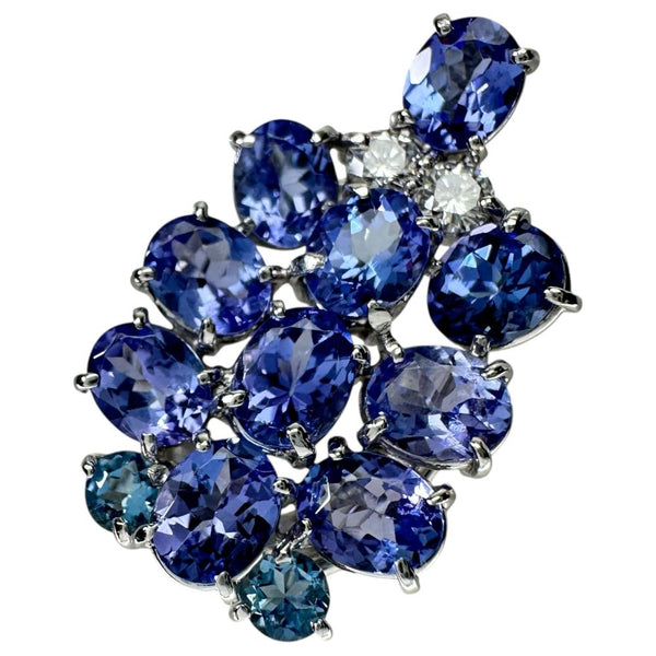 タンザナイト 3.45ct ダイヤモンド 0.194ct アクアマリン 0.162ct ペンダントトップ Pt900プラチナ 5.8g レディース 【中古】【真子質店】【NN】 【MoxY】