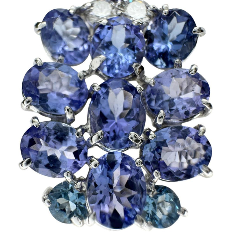 タンザナイト 3.45ct ダイヤモンド 0.194ct アクアマリン 0.162ct ペンダントトップ Pt900プラチナ 5.8g レディース 【中古】【真子質店】【NN】 【MoxY】