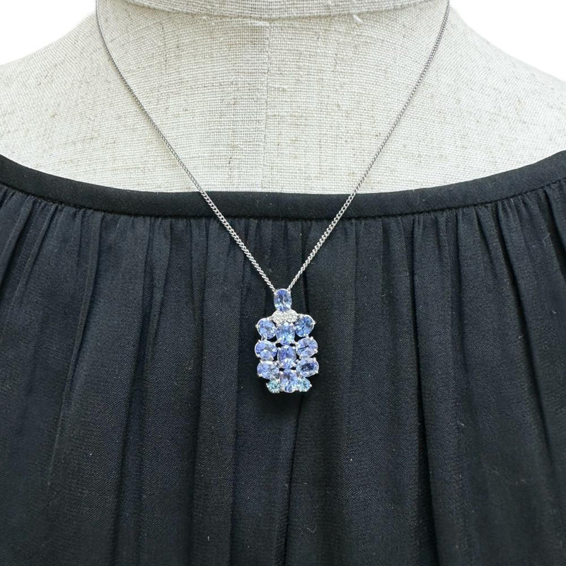 タンザナイト 3.45ct ダイヤモンド 0.194ct アクアマリン 0.162ct ペンダントトップ Pt900プラチナ 5.8g レディース 【中古】【真子質店】【NN】 【MoxY】