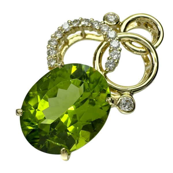 ペリドット 4.96ct ダイヤモンド 0.20ct ペンダントトップ K18ゴールド 18金 3.4g レディース 【中古】【真子質店】【NN】 【MoIK】