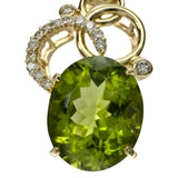 ペリドット 4.96ct ダイヤモンド 0.20ct ペンダントトップ K18ゴールド 18金 3.4g レディース 【中古】【真子質店】【NN】 【MoIK】
