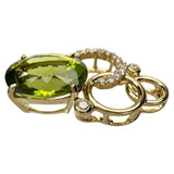 ペリドット 4.96ct ダイヤモンド 0.20ct ペンダントトップ K18ゴールド 18金 3.4g レディース 【中古】【真子質店】【NN】 【MoIK】