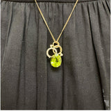 ペリドット 4.96ct ダイヤモンド 0.20ct ペンダントトップ K18ゴールド 18金 3.4g レディース 【中古】【真子質店】【NN】 【MoIK】