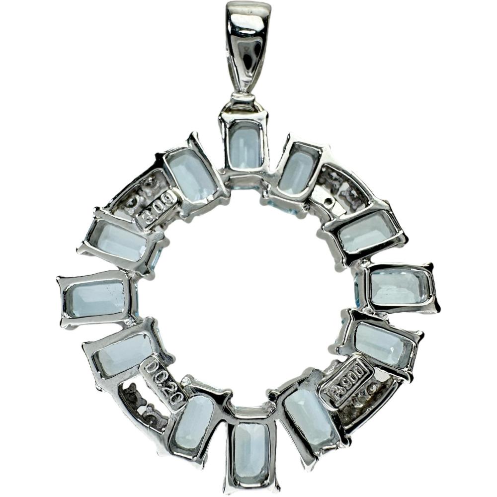アクアマリン 3.09ct ダイヤモンド 0.20ct ペンダントトップ