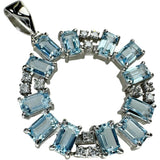 アクアマリン 3.09ct ダイヤモンド 0.20ct ペンダントトップ Pt900プラチナ 7.6g レディース 【中古】【真子質店】【NN】 【YSMa】