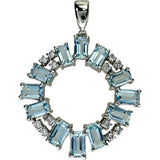 アクアマリン 3.09ct ダイヤモンド 0.20ct ペンダントトップ Pt900プラチナ 7.6g レディース 【中古】【真子質店】【NN】 【YSMa】