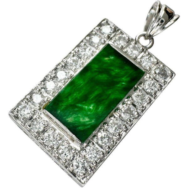 Pt900 ヒスイ＆ダイヤ ペンダント ヒスイ ダイヤモンド 0.35ct ペンダントトップ Pt900プラチナ 3.4g