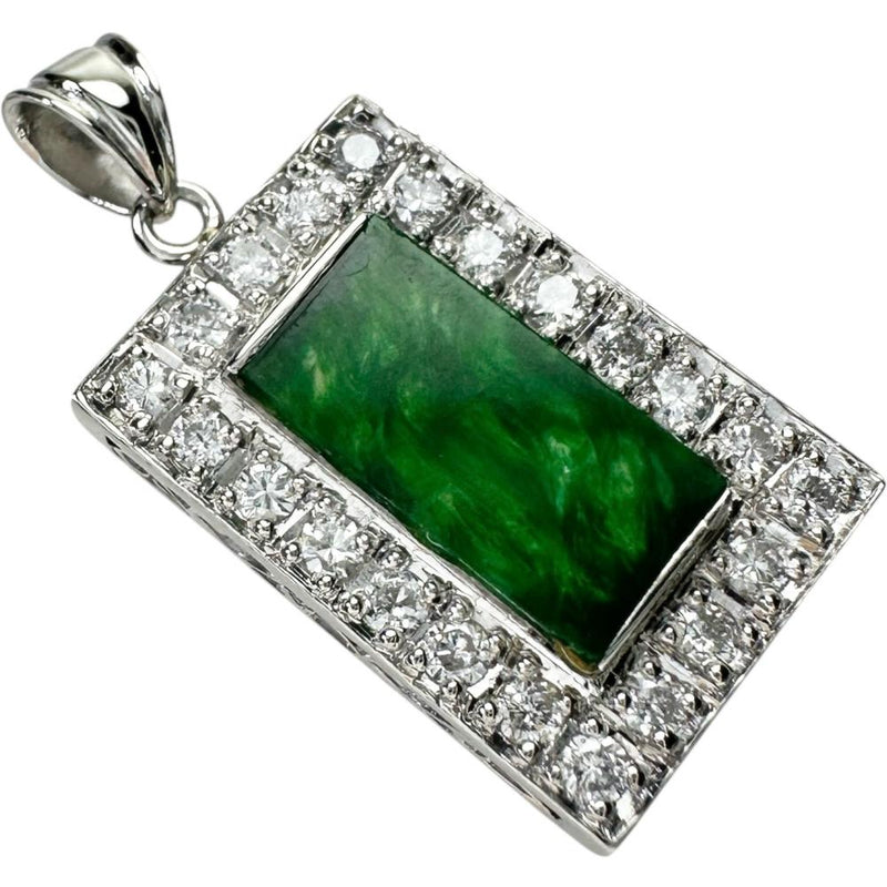 ヒスイ ダイヤモンド 0.35ct ペンダントトップ Pt900プラチナ 3.4g レディース 【中古】【真子質店】【NN】 【MaYMa】