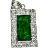 ヒスイ ダイヤモンド 0.35ct ペンダントトップ Pt900プラチナ 3.4g レディース 【中古】【真子質店】【NN】 【MaYMa】