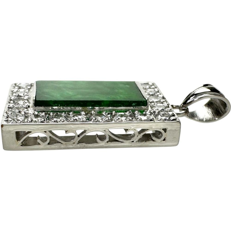 ヒスイ ダイヤモンド 0.35ct ペンダントトップ Pt900プラチナ 3.4g レディース 【中古】【真子質店】【NN】 【MaYMa】
