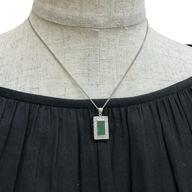 ヒスイ ダイヤモンド 0.35ct ペンダントトップ Pt900プラチナ 3.4g レディース 【中古】【真子質店】【NN】 【MaYMa】