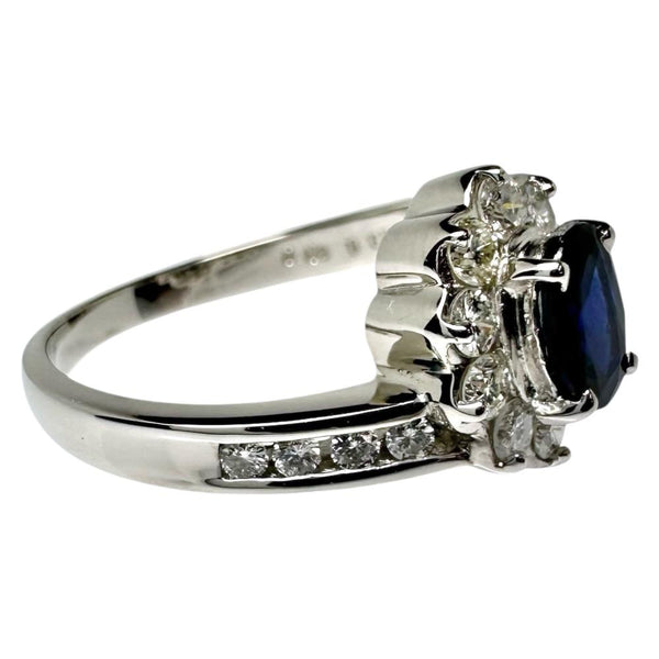 12.5号 サファイア 0.54ct ダイヤモンド 計0.53ct リング・指輪 Pt900プラチナ 6.4g レディース 【中古】【真子質店】【NN】 【MoSD】