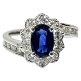 12.5号 サファイア 0.54ct ダイヤモンド 計0.53ct リング・指輪 Pt900プラチナ 6.4g レディース 【中古】【真子質店】【NN】 【MoSD】