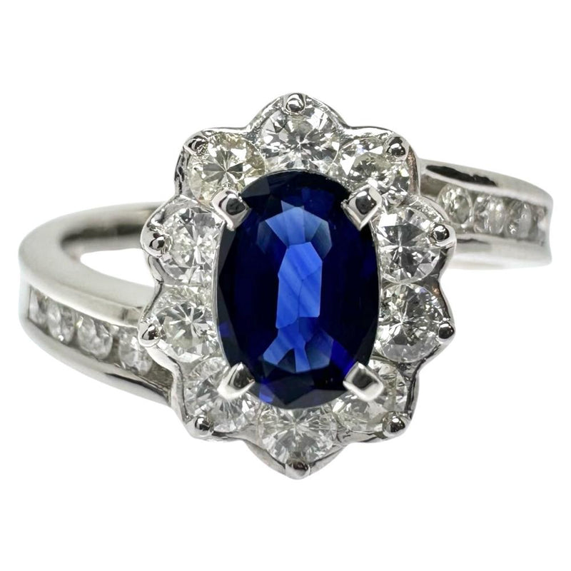 12.5号 サファイア 0.54ct ダイヤモンド 計0.53ct リング・指輪 Pt900プラチナ 6.4g レディース 【中古】【真子質店】【NN】 【MoSD】