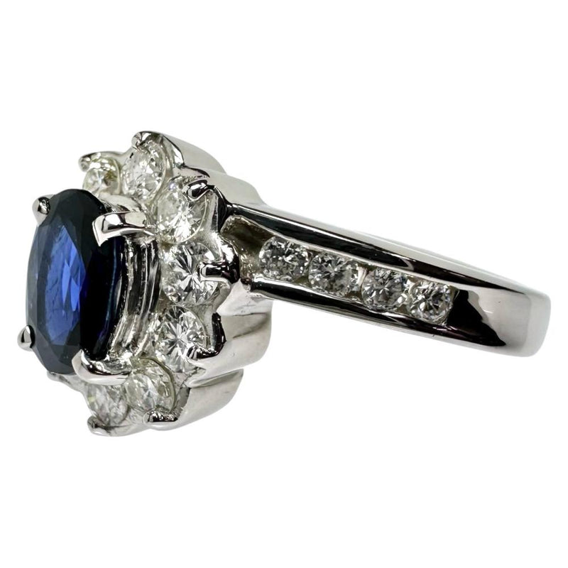 12.5号 サファイア 0.54ct ダイヤモンド 計0.53ct リング・指輪 Pt900プラチナ 6.4g レディース 【中古】【真子質店】【NN】 【MoSD】
