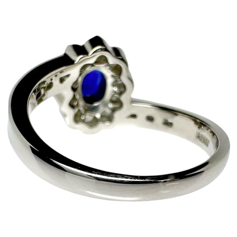 12.5号 サファイア 0.54ct ダイヤモンド 計0.53ct リング・指輪 Pt900プラチナ 6.4g レディース 【中古】【真子質店】【NN】 【MoSD】