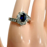 12.5号 サファイア 0.54ct ダイヤモンド 計0.53ct リング・指輪 Pt900プラチナ 6.4g レディース 【中古】【真子質店】【NN】 【MoSD】