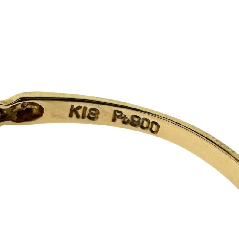 13号 蝶チャーム/バタフライ リング・指輪 K18ゴールド 18金/Pt900プラチナ 1.8g レディース 【中古】【真子質店】【NN】 【IMix】