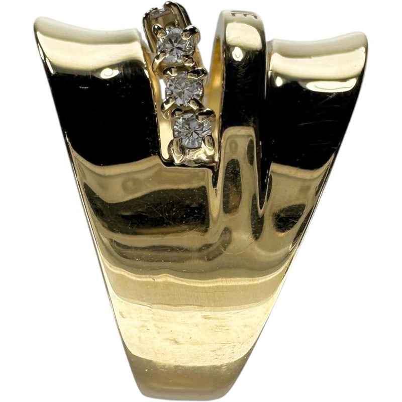 17号【CELINE/セリーヌ】 ダイヤモンド 0.22ct リング・指輪 K18ゴールド 18金 9.5g レディース 【中古】【真子質店】【BL】 【ITYMo】