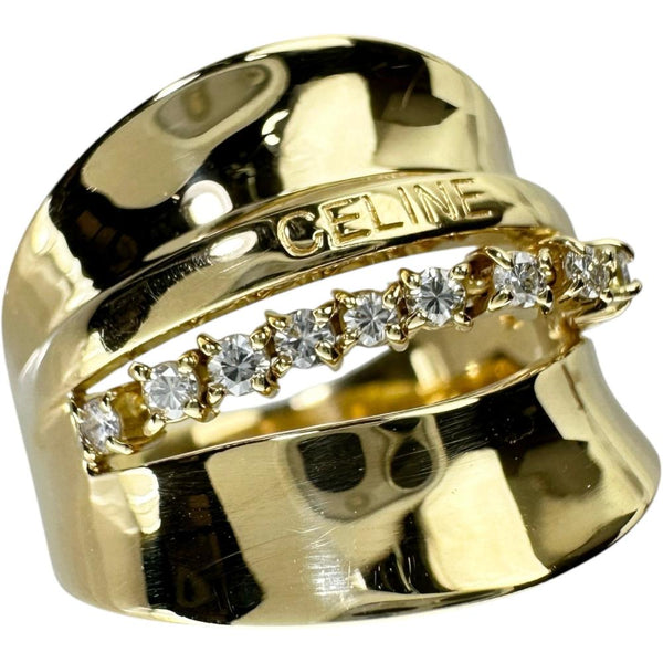 17号【CELINE/セリーヌ】 ダイヤモンド 0.22ct リング・指輪 K18ゴールド 18金 9.5g レディース 【中古】【真子質店】【BL】 【ITYMo】