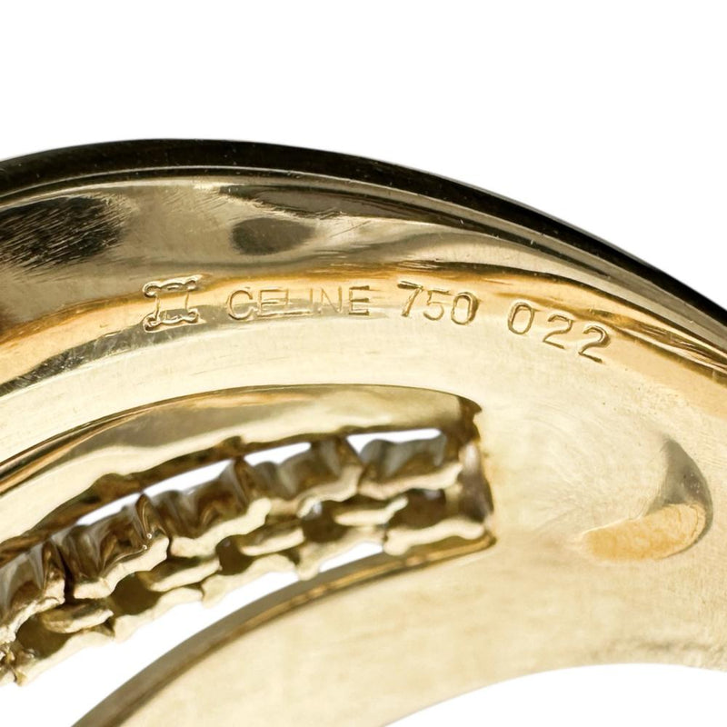 17号【CELINE/セリーヌ】 ダイヤモンド 0.22ct リング・指輪 K18ゴールド 18金 9.5g レディース 【中古】【真子質店】【BL】 【ITYMo】