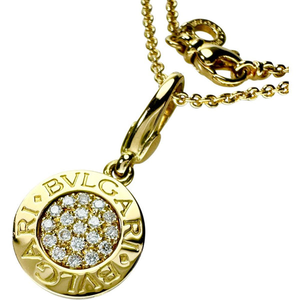 【BVLGARI/ブルガリ】 ブルガリブルガリ パヴェダイヤ ダイヤモンド ネックレス K18ゴールド 18金 10.1g 40.5cm レディース 【中古】【真子質店】【GD】 【ISYS】