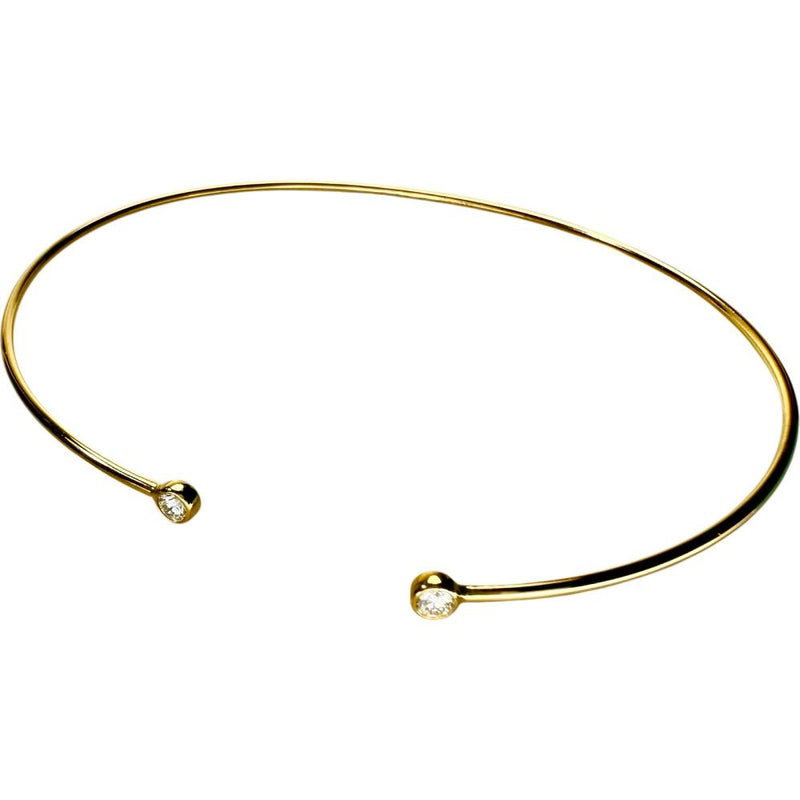 【TIFFANY&Co./ティファニー】 フープバングル シングルロウ 2Pダイヤモンド ブレスレット K18YGイエローゴールド 18金 3.5g 20.0cm レディース 【中古】【真子質店】【GD】 【IMaKMo】