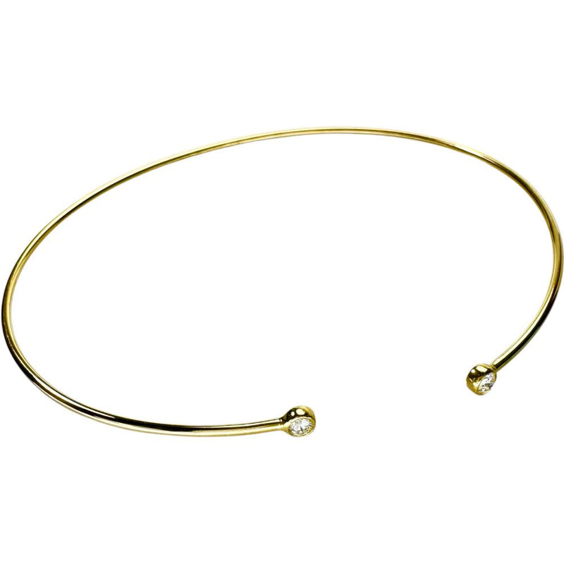 【TIFFANY&Co./ティファニー】 フープバングル シングルロウ 2Pダイヤモンド ブレスレット K18YGイエローゴールド 18金 3.5g 20.0cm レディース 【中古】【真子質店】【GD】 【IMaKMo】