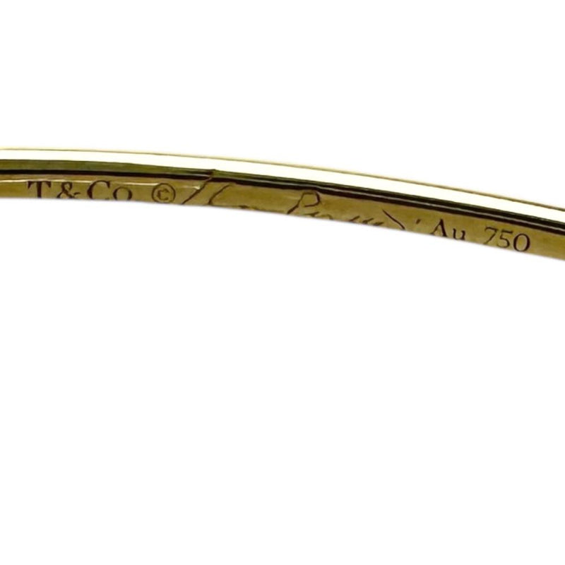 【TIFFANY&Co./ティファニー】 フープバングル シングルロウ 2Pダイヤモンド ブレスレット K18YGイエローゴールド 18金 3.5g 20.0cm レディース 【中古】【真子質店】【GD】 【IMaKMo】
