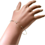【TIFFANY&Co./ティファニー】 フープバングル シングルロウ 2Pダイヤモンド ブレスレット K18YGイエローゴールド 18金 3.5g 20.0cm レディース 【中古】【真子質店】【GD】 【IMaKMo】