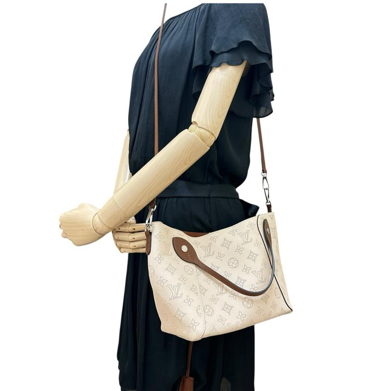 【LOUIS VUITTON/ルイ・ヴィトン】 マヒナ ヒナPM M54351 2WAYショルダーバッグ ハンドバッグ レザー ガレ（ベージュ）/シルバー金具 レディース【中古】【真子質店】【BL】 【TxYMi】