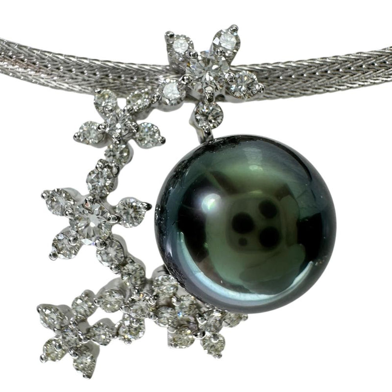 オメガネック ブラックパール（黒蝶真珠）12mm ダイヤモンド 1.10ct ネックレス K18WGホワイトゴールド 18金 13.9g 40cm レディース
【中古】【真子質店】【NN】




【IMiIMo】
